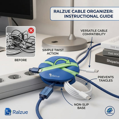 Ralzue™ CableWeave Desktop Cord Organizer