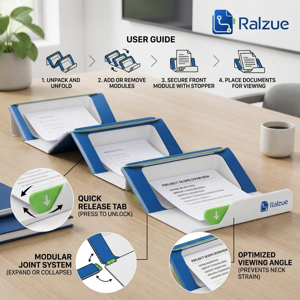 Ralzue™ RouteFold A4 Modular Paper Organizer